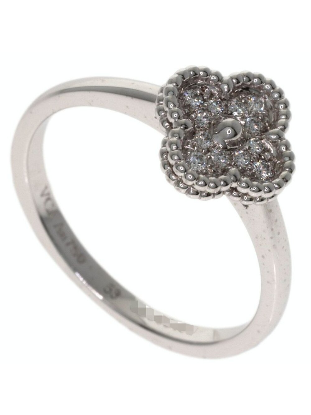 Van Cleef & Arpels Sweet Alhambra Diamond 53 Ring 18k White Gold